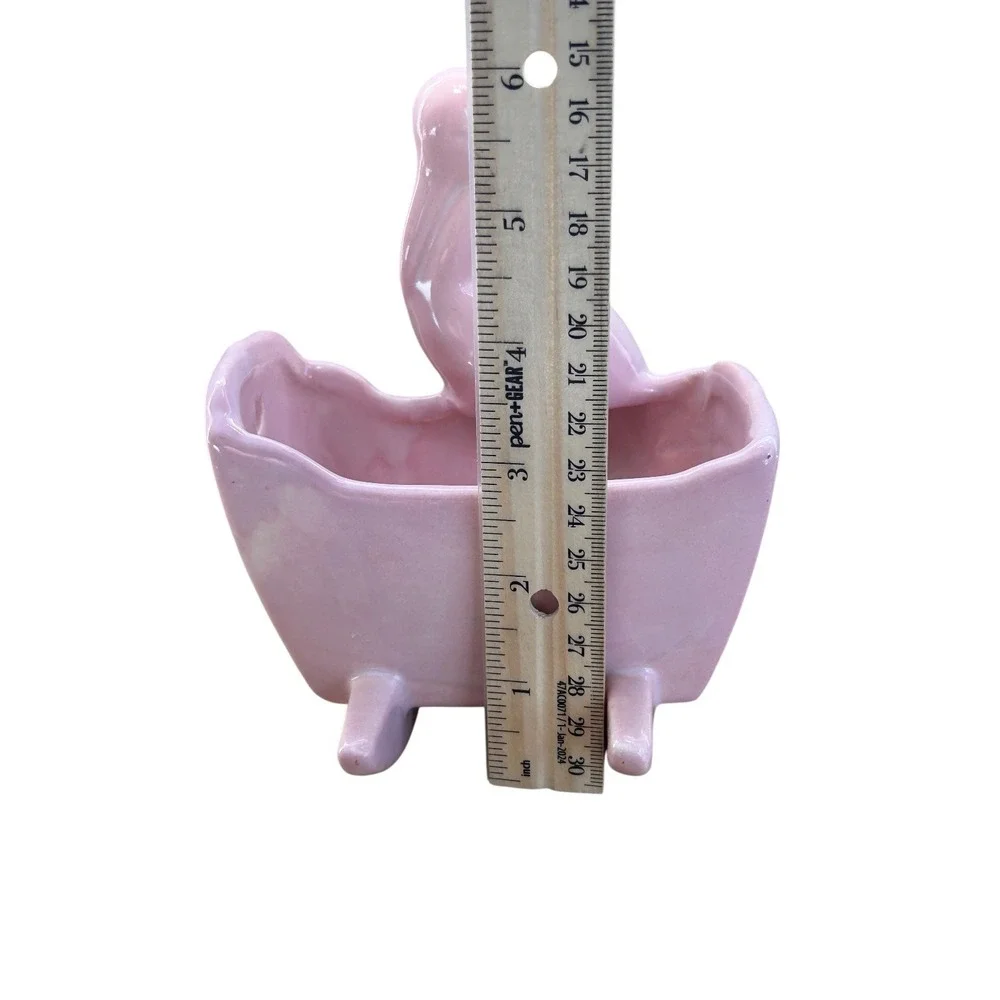 Haeger Pottery Pink Stork & Cradle Baby‎ Nursery Planter Wall Pocket W/sticker